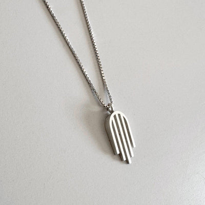 Sleek Sterling Hamsa Pendant - The Weitzman Museum Store - 1