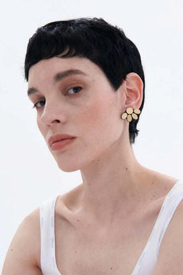Small Gold Organic Reflections Earrings - The Weitzman Museum Store - OR13GD - JE