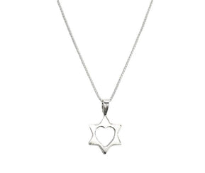 Small Star of David w/Cut - out Heart Necklace - The Weitzman Museum Store - 529718