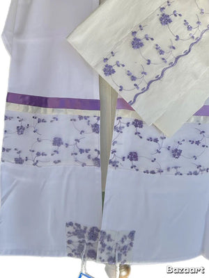 Soft Lavendar Flowers Tallit - The Weitzman Museum Store - ADE-149