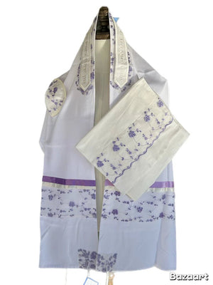 Soft Lavendar Flowers Tallit - The Weitzman Museum Store - ADE-149