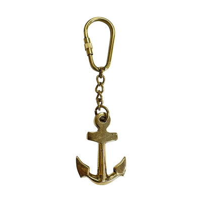 Solid Brass Anchor Keychain, 4" - The Weitzman Museum Store - 8375