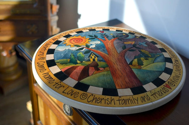 Solid Wood Lazy Susan in Multiple Designs - The Weitzman Museum Store - LZY020S-4