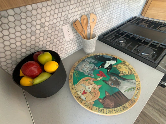 Solid Wood Lazy Susan in Multiple Designs - The Weitzman Museum Store - LZY020S-54