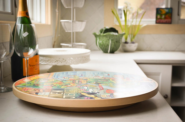Solid Wood Lazy Susan in Multiple Designs - The Weitzman Museum Store - LZY020S-9