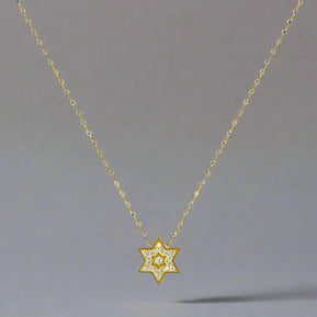 Sparkling Jewish Star of David - Gold Plated - The Weitzman Museum Store - CZ - 680y