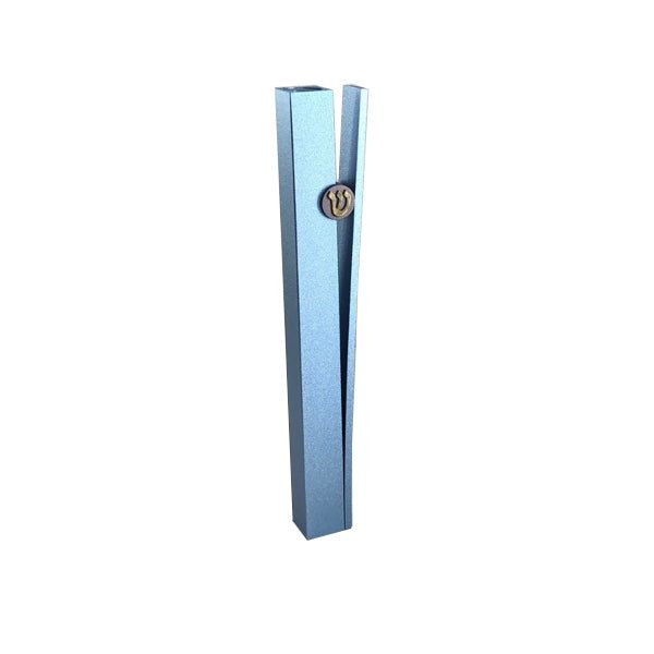 Split Aluminum Mezuzah (Sky Blue) - The Weitzman Museum Store - 44710ltb
