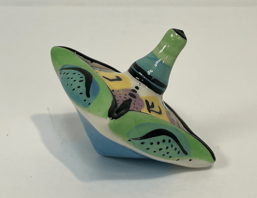 Square Folded Porcelain Dreidel from Israel - The Weitzman Museum Store - DRP-157