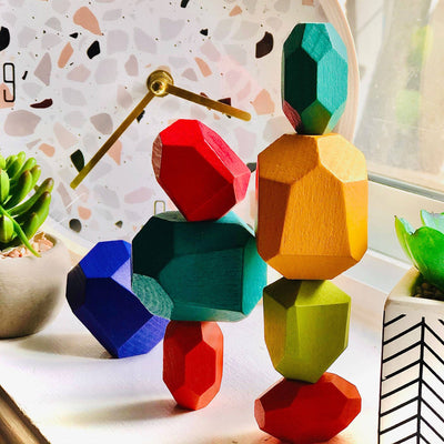 Stacking Blocks | Peacock | Set of 16 - The Weitzman Museum Store - GWW0568S