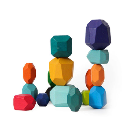 Stacking Blocks | Peacock | Set of 16 - The Weitzman Museum Store - GWW0568S