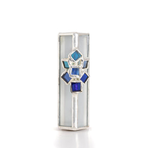 Stained Glass Mezuzah - Silver - The Weitzman Museum Store - 713530