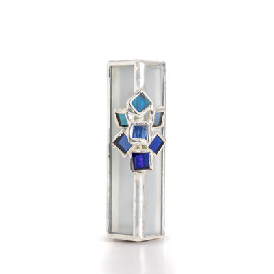 Stained Glass Mezuzah - Silver - The Weitzman Museum Store - 713530