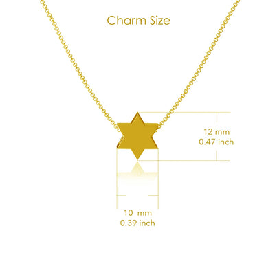 Star Am Yisrael Chai Necklace Gold Plated - The Weitzman Museum Store - STAR - 18GP