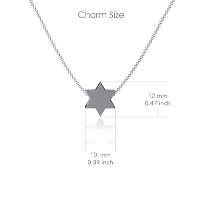 Star Am Yisrael Chai Necklace Silver - The Weitzman Museum Store - STAR - 18S