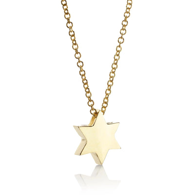 Star of David 14K Gold 16" Pendant - The Weitzman Museum Store - fs100yel