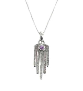 Sterling and Amethyst Hamsa Necklace - The Weitzman Museum Store - 529734