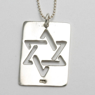 Sterling Dog Tag Star of David - 20" Chain 29648950 - The Weitzman Museum Store - H287