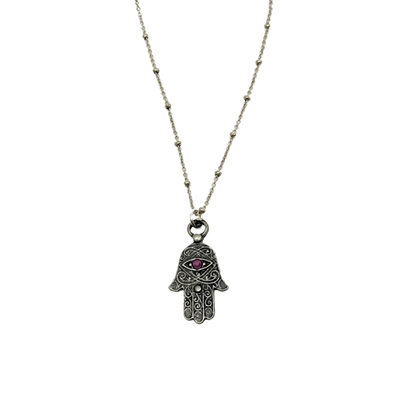 Sterling Hamsa/Satellite Chain - The Weitzman Museum Store - C350STERLING