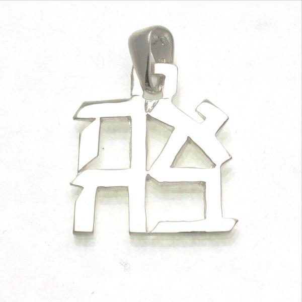 Sterling Silver Ahava Love Pendant Large - The Weitzman Museum Store - H-160 + 18" Box 2