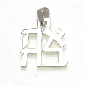 Sterling Silver Ahava Love Pendant Large - The Weitzman Museum Store - H-160 + 18" Box 2