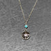 Sterling SIlver Petite Compass Rose with Bead Necklace - The Weitzman Museum Store - N358N