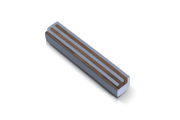 Stripe Blue Wood/Cement Mezuza - The Weitzman Museum Store - 7 - 847384019747