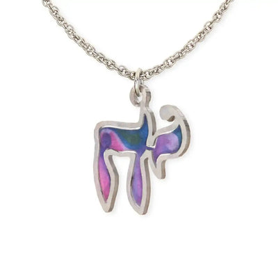 Swirling Silver Chai Necklace - The Weitzman Museum Store - 1430287N
