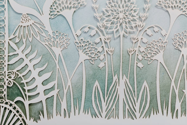 Love Birds in the Garden Papercut Ketubah by Annie Howe
