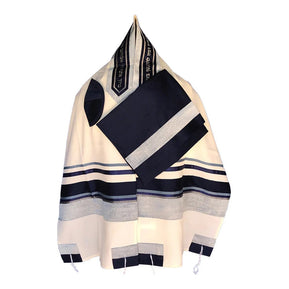 Tallit w/Light Blue Brushed Cotton - The Weitzman Museum Store - ADEB-520