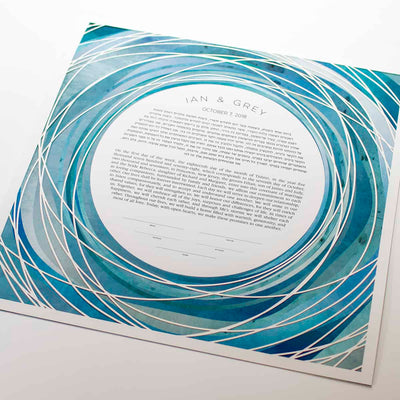 Tide Pool Paper Cut Ketubah by Adriana Saipe - The Weitzman Museum Store - 