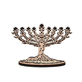 Tree of Life Menorah Wooden - The Weitzman Museum Store - 7 - 847384018871