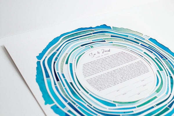 Tree Rings Paper Cut Ketubah by Adriana Saipe - The Weitzman Museum Store - 