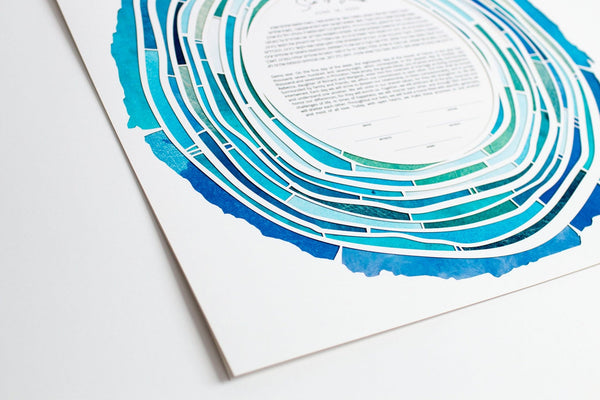 Tree Rings Paper Cut Ketubah by Adriana Saipe - The Weitzman Museum Store - 