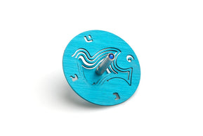 Turquoise Dove Aluminum Dreidel - The Weitzman Museum Store - AS0501