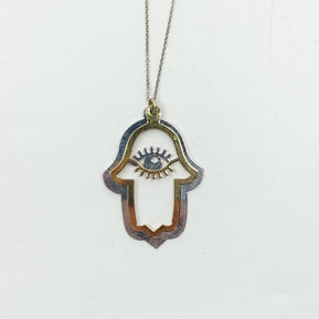 Two Tone Hamsah Necklace - The Weitzman Museum Store - 7 - 847384009332