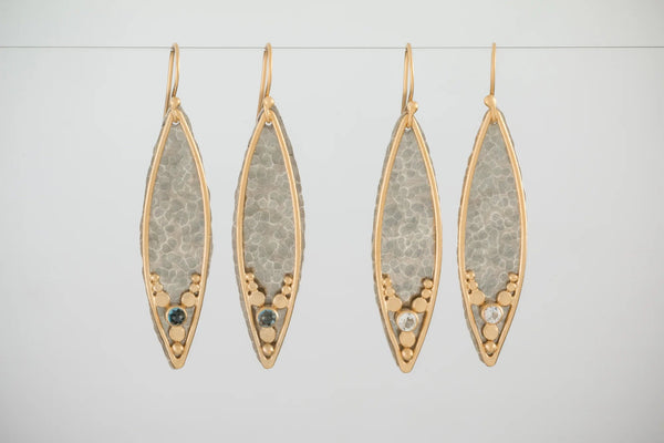Two Toned Leaves Earrings - The Weitzman Museum Store - ES/GLVS-wht