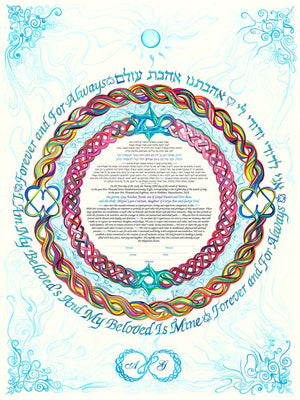 Tying the Knot of Love Ketubah by Nava Shoham - The Weitzman Museum Store - 1