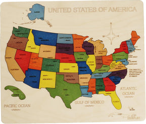 USA Map Wood Puzzle - The Weitzman Museum Store - EKP03040