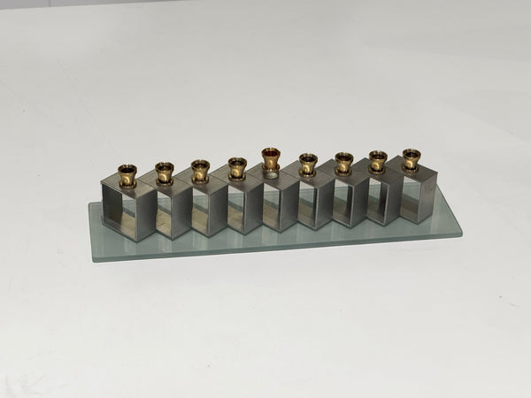 Vintage Geometric Design Menorah - The Weitzman Museum Store - M-460