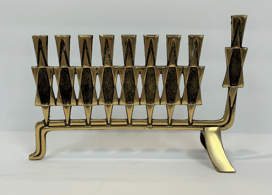 Vintage Israeli Brass Menorah - The Weitzman Museum Store - M-837