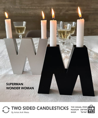 W Candleholders Black - The Weitzman Museum Store - 439425