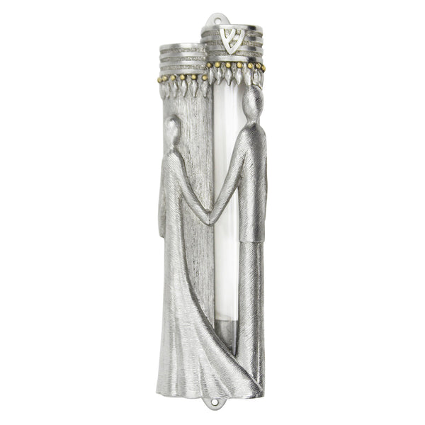 Wedding Mezuzah with Glass Insert - The Weitzman Museum Store - MEZ203A