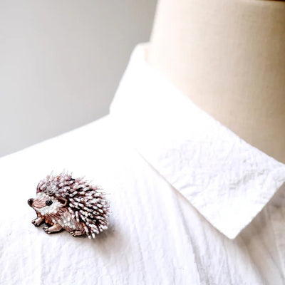 White Breasted Hedgehog Brooch Pin - The Weitzman Museum Store - 