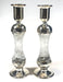 White Glass and Sterling Silver Candlesticks - The Weitzman Museum Store - 22402