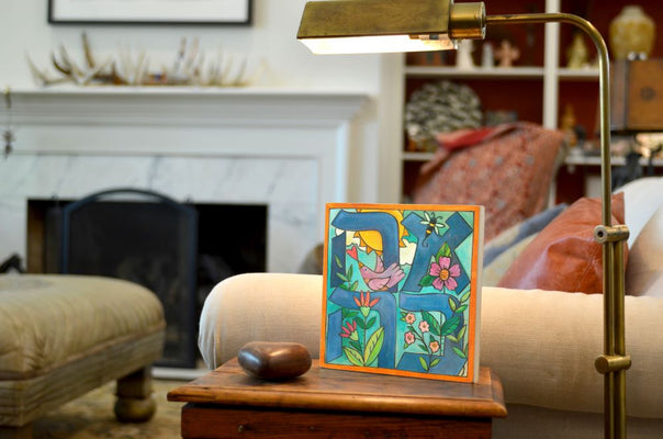 Wooden Wall Plaque Painted with Multiple Scenes - The Weitzman Museum Store - PLQ041S-46