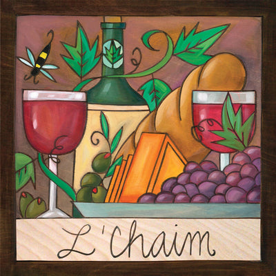 Wooden Wall Plaque Painted with Multiple Scenes - The Weitzman Museum Store - PLQ041S-52