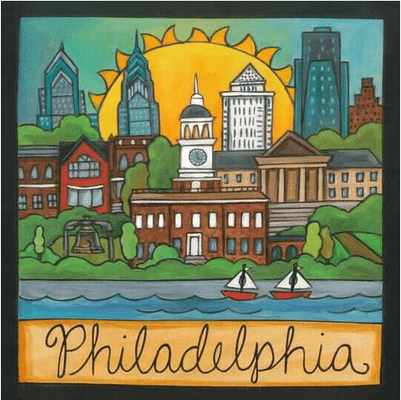Wooden Wall Plaque Painted with Multiple Scenes - The Weitzman Museum Store - PLQ041S-26