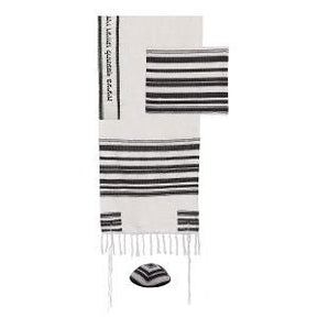 Woven Black Tones Tallit - The Weitzman Museum Store - 7 - 847384019130