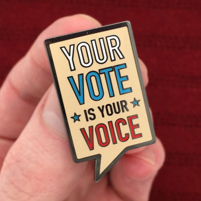 Your Vote Is Your Voice Enamel Pin - The Weitzman Museum Store - 7 - 847384016804