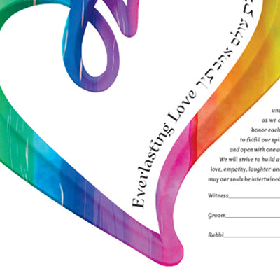 Heart To Heart Ketubah by Ruth Rudin